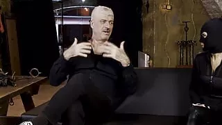 Skinny Milf With Huge Boobs is Caned on Her Butt