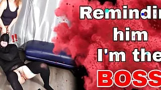 Reminding him who's boss! Femdom Wrestling Female Domination BDSM Pussy Licking Face Sitting Real