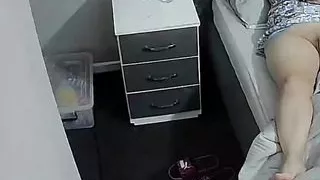 Step mom in bed spread legs showing her pussy at the camera