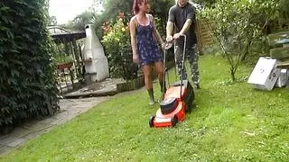 A slim German blonde get two hard cocks deep in her moist holes