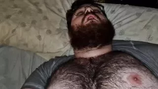 I fuck the hairy fat man's ass until I cum inside