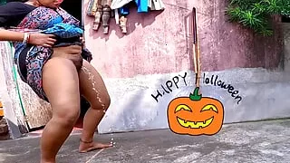 Indian Bhabhi standing Pee