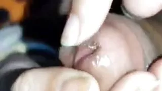 Indian  girl pushing big cock and suking