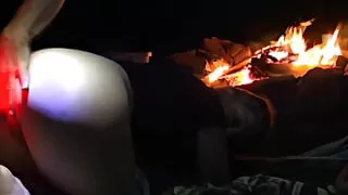 Light her ass up campfire sex with my fuck buddy