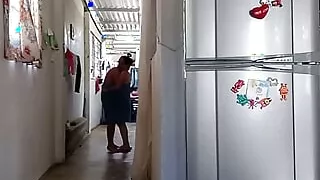 After showering I wait for the horny neighbor who I want to fuck and suck behind his wife's back.