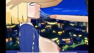 Android 18 Feeds on a Big Cock with Her Throat - Sdt