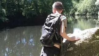 Cute Young Asian White Boyfriends Suck and Jerk Outdoor Romantically