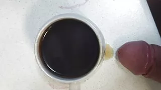 Coffee garnished with sperm HOT