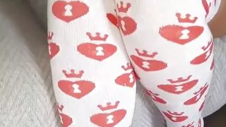 At home in hot socks, supreme and sexy short dress