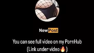 Naughty babe takes off her panties and touches her ass