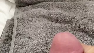 Her daddy jerking off with big cum shot