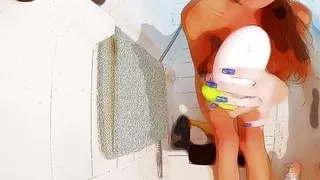 Longpussy, Huge Pussy Plug in the Shower. Cartooned edit for Animation Day!