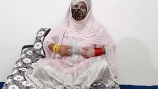 Beautiful Pakistani Bride With Big Tits Fucking Pussy By Dildo in Wedding Dress