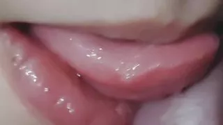 Filipina Girlfriend Close Up Sloppy Blowjob