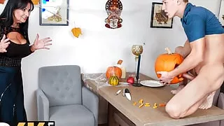 VIP4K. Mature woman is banged by her stepson on Halloween