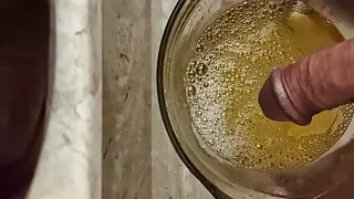 Washing my cock in piss. With my soft scottish voice