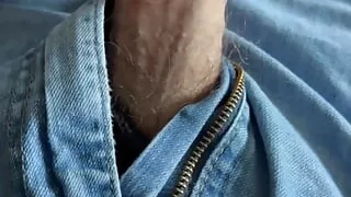 Army soldier jerks off wearing a black jock and jeans - shoots a nice load!