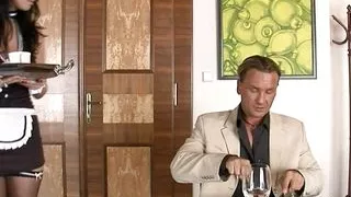 A brunette maid fucked really hard