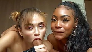 Latina College Girls BIG COCK Face Fuck Threesome Throatpie