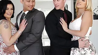 MILF Kagney Linn Karter Fucks a Married Man While Their Spouses Watch