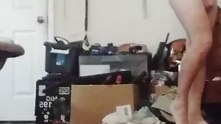 Five minutes of fancy feet, reflections in the mirror, and fondeling my meat.