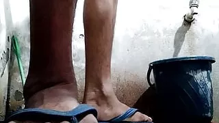 Inserting carrot in ass hole