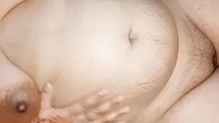 Chubby girl in bathroom and showing beautiful boobs.