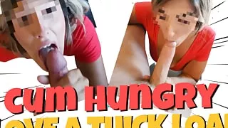 Cheating MILF Wife sucks the cock of her married neighbor