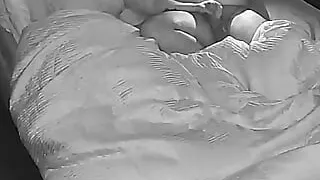 Step mom get impressed of step son big erection and handjob him in bed