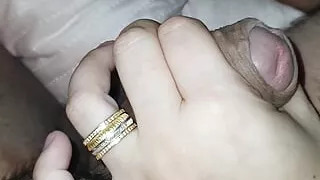 Step mom tricked into handjob by step son dick