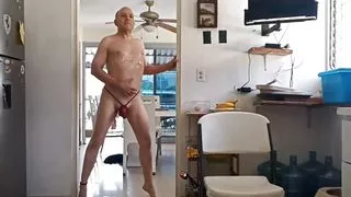 Homoerotica in Burgundy G-String