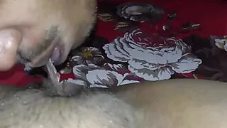 Eating My Indian Wife Shaved Pussy