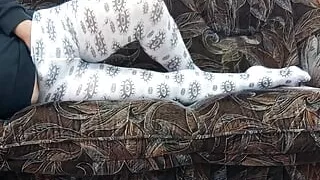 2 pairs of sexy pantyhose on my feet