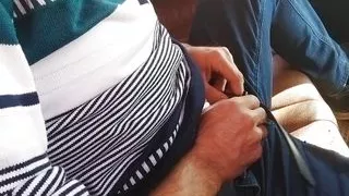 Masturbation in the car in nature