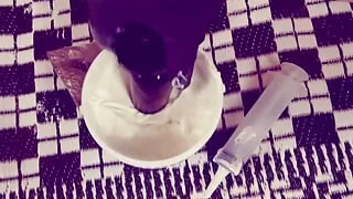 He put whipped cream ENEMA in my ass and I let him fuck me until I release it over him!