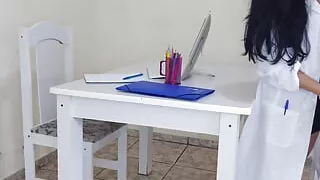 doctor jennyfer solves erection problem during exam!