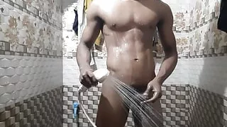 Hot 18 year old boy bathing and masterbating