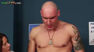 CFNM police voyeur watches 3some FFM HJ by her colleagues