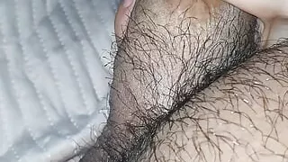 Step mom handjob step son hairy dick in bed