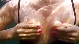 I was fishing underwater but instead of fish met sexy girl who flashed me her hairy pussy