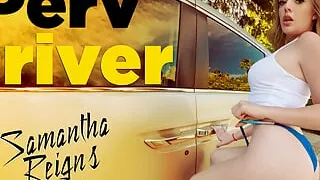 busty girlfriend  samantha reigns gets back at her boyfriend and cheats on him in a taxi - perv driver