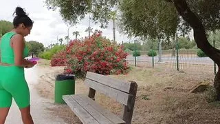 Horny Latina My Pussy Was Very Wet so I Masturbate in the Park