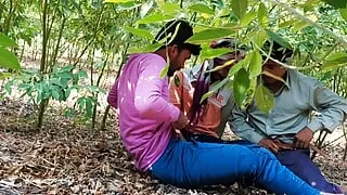 Indian Threesome Gay - Three college students romance each other in a flower field during their afternoon break - Gay Movie