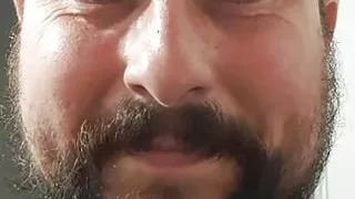 big dick bearded guy peeing in the toilet