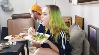 Belyla Bradley and Jake Grand Eating