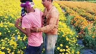 Indian Gay Movies - Tourists Who Have Come To Visit The Village Turn To Take A Selfie In A Flower Garden.