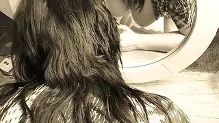 Horny slut in a mini dress is waiting to be fucked...