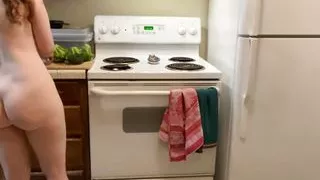 Long-haired Babe Spells "Worcestershire" Correctly. Naked in the Kitchen Episode 70