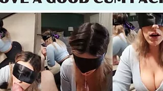 Slut Teacher in Leggings loves sucking the dick of her student's dad