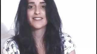 Hot brunette with nice tits lowers herself onto dude's cock